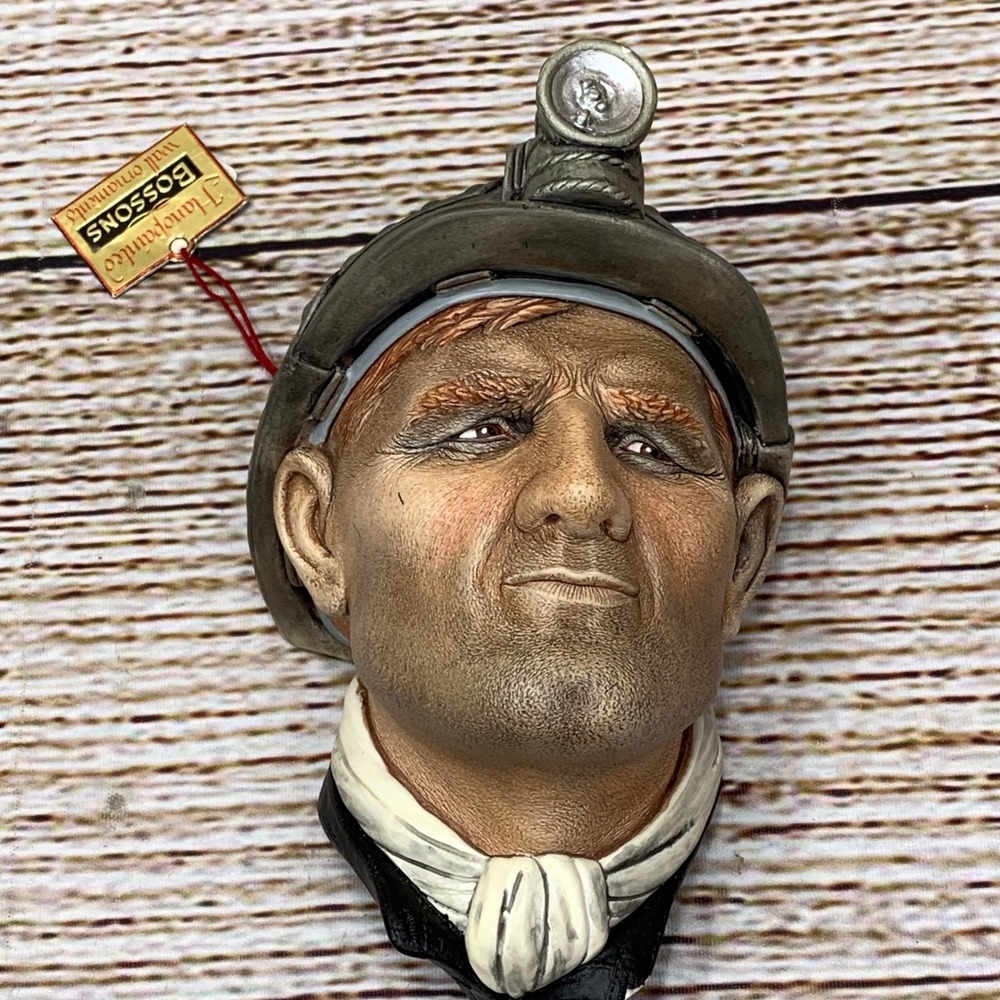 Vintage Bosson's Miner‎ Wall Ornament England 1983 Collectible Sculpture